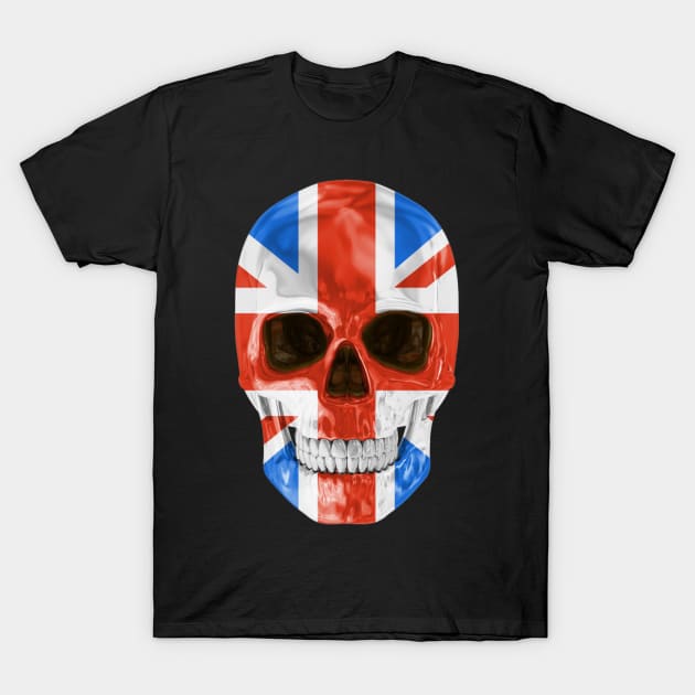 Great Britain Flag Skull - Gift for British With Roots From Great Britain T-Shirt by Country Flags